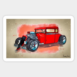 Blown 5 Window Hot Rod Coupe Sticker